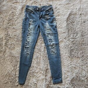 Mudd Distressed Skinny Jeans in Blue